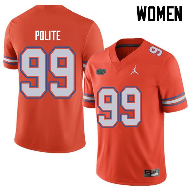 NCAA Florida Gators Jachai Polite Women's #99 Jordan Brand Orange Stitched Authentic College Football Jersey OKU8464KV